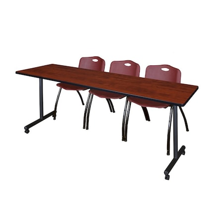 Kobe Rectangle Mobile table, 84" W, 29" H, Laminate Top, Cherry MKTRCC8424CH47BY